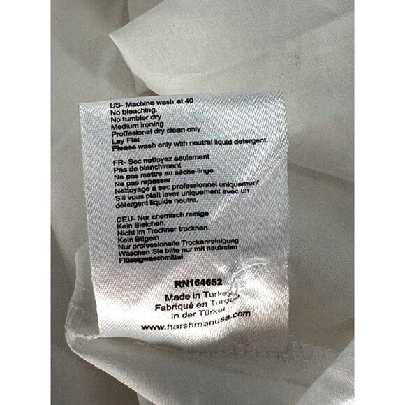 Harshman “Bianca” Ruched Button-Front Band Collar Blouse in White – NWT – XS - Picture 8 of 11